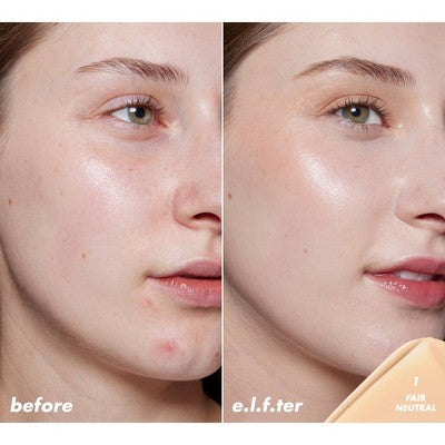 e.l.f. Halo Glow Skin Tint Light Coverage Foundation Mineral SPF 50 1 Fair Neutral 1 fl oz - Imperfect Box