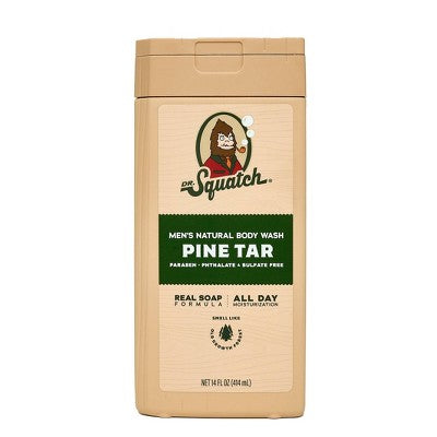 DR. SQUATCH Men's Natural Body Wash Pine Tar 14 fl oz - New