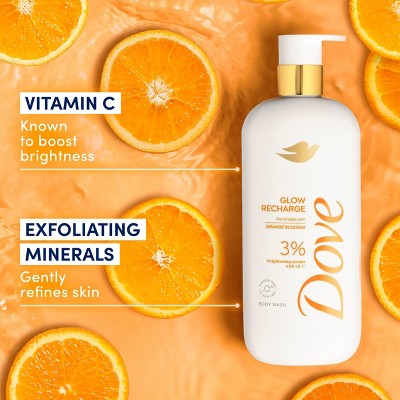 Dove Beauty Serum Body Wash for Women with 3% Brightening Serum + Vitamin C Glow Recharge  18.5 fl oz - Imperfect Container